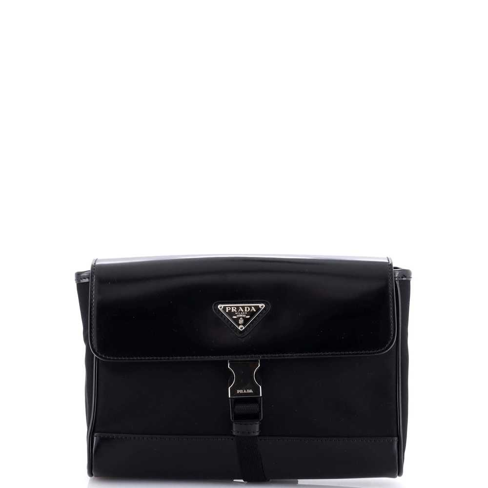 PRADA Buckle Flap Crossbody Bag Re-Nylon and Leat… - image 1