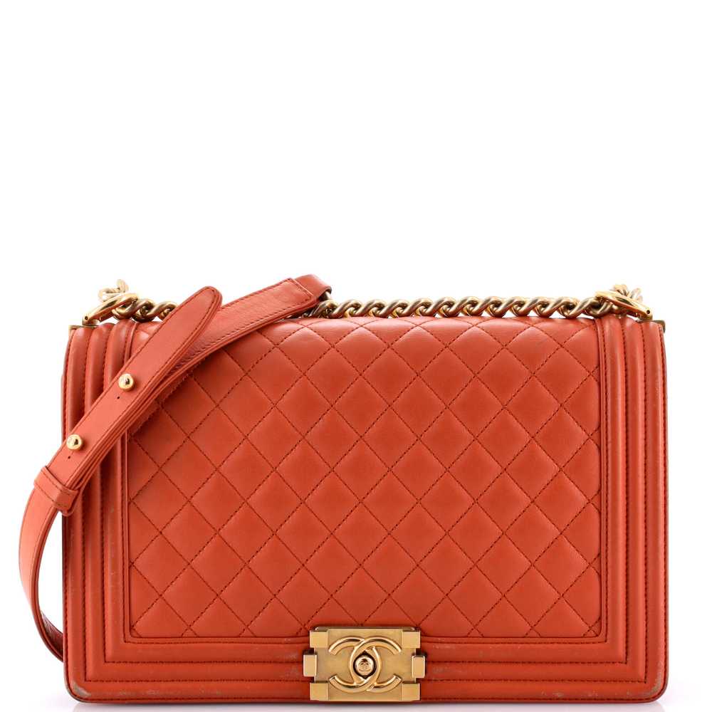 CHANEL Boy Flap Bag Quilted Lambskin Large - image 1