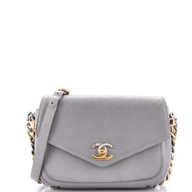 CHANEL Two Tone Envelope Flap Bag Quilted Calfskin