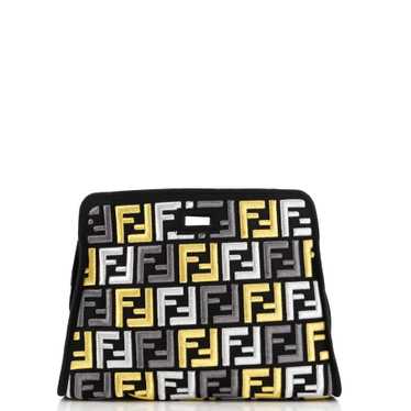 FENDI Peekaboo Defender Zucca Embroidered Satin Mi