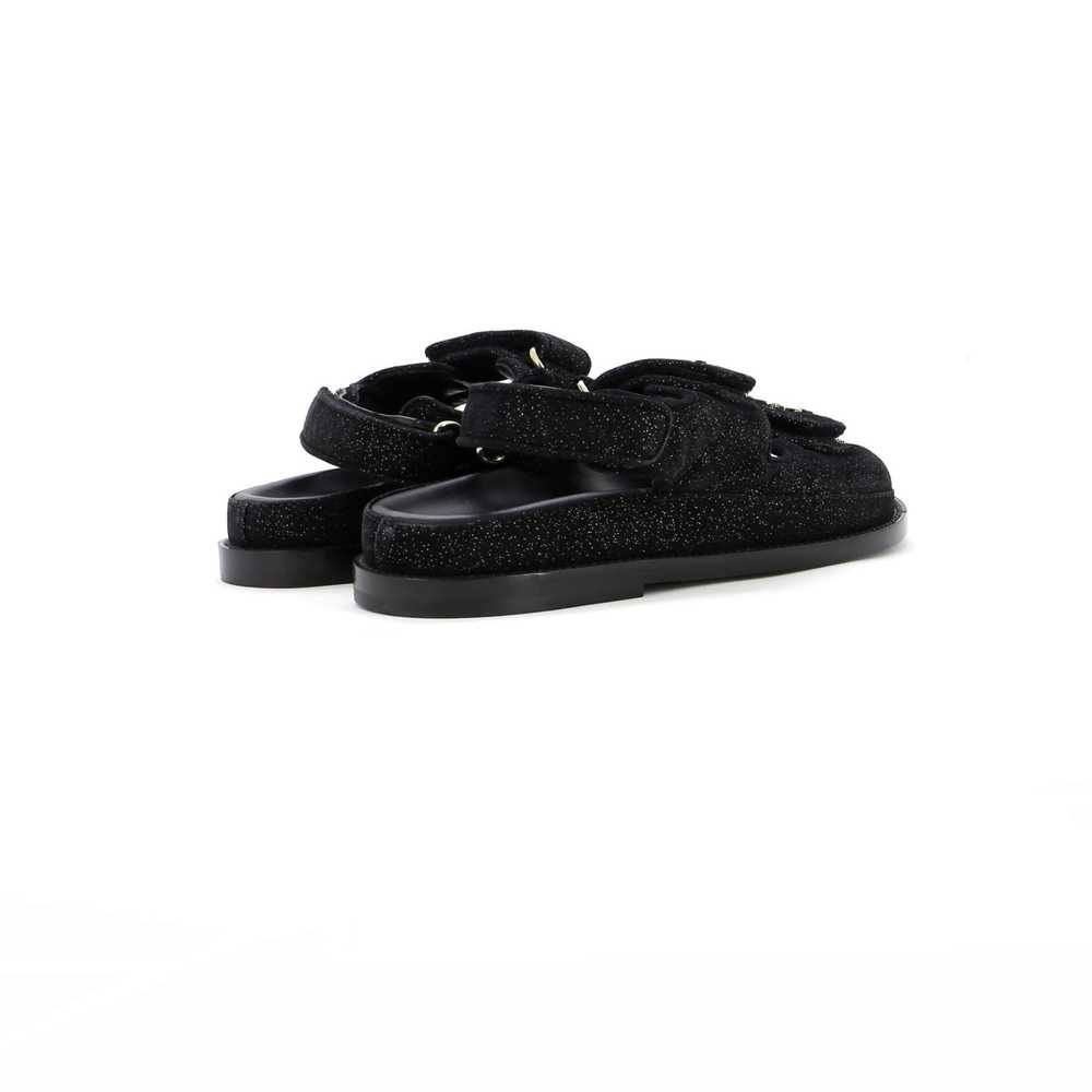 CHANEL Women's Velcro Dad Sandals Quilted Glitter… - image 3