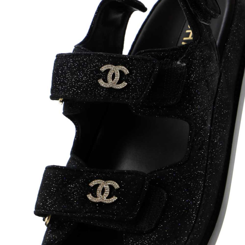 CHANEL Women's Velcro Dad Sandals Quilted Glitter… - image 5