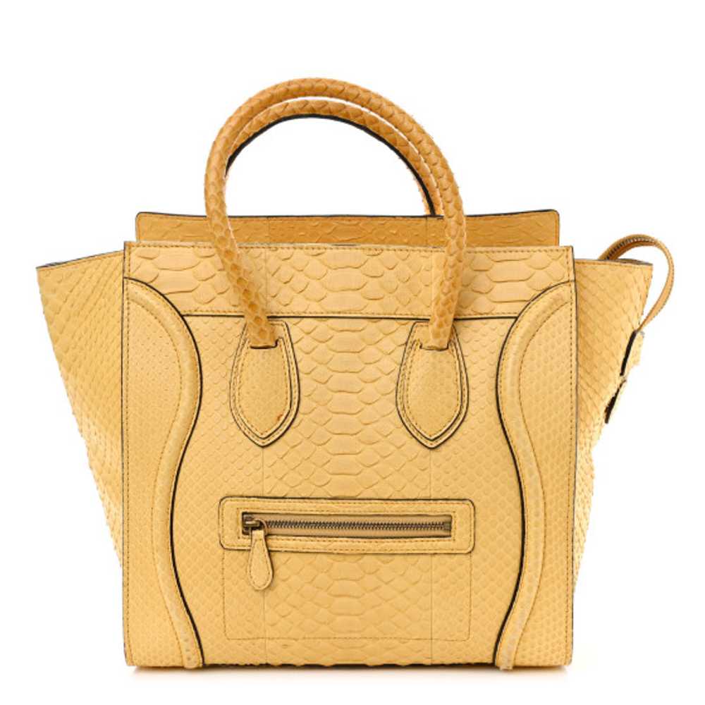 CELINE Snakeskin Mini Luggage Yellow - image 1