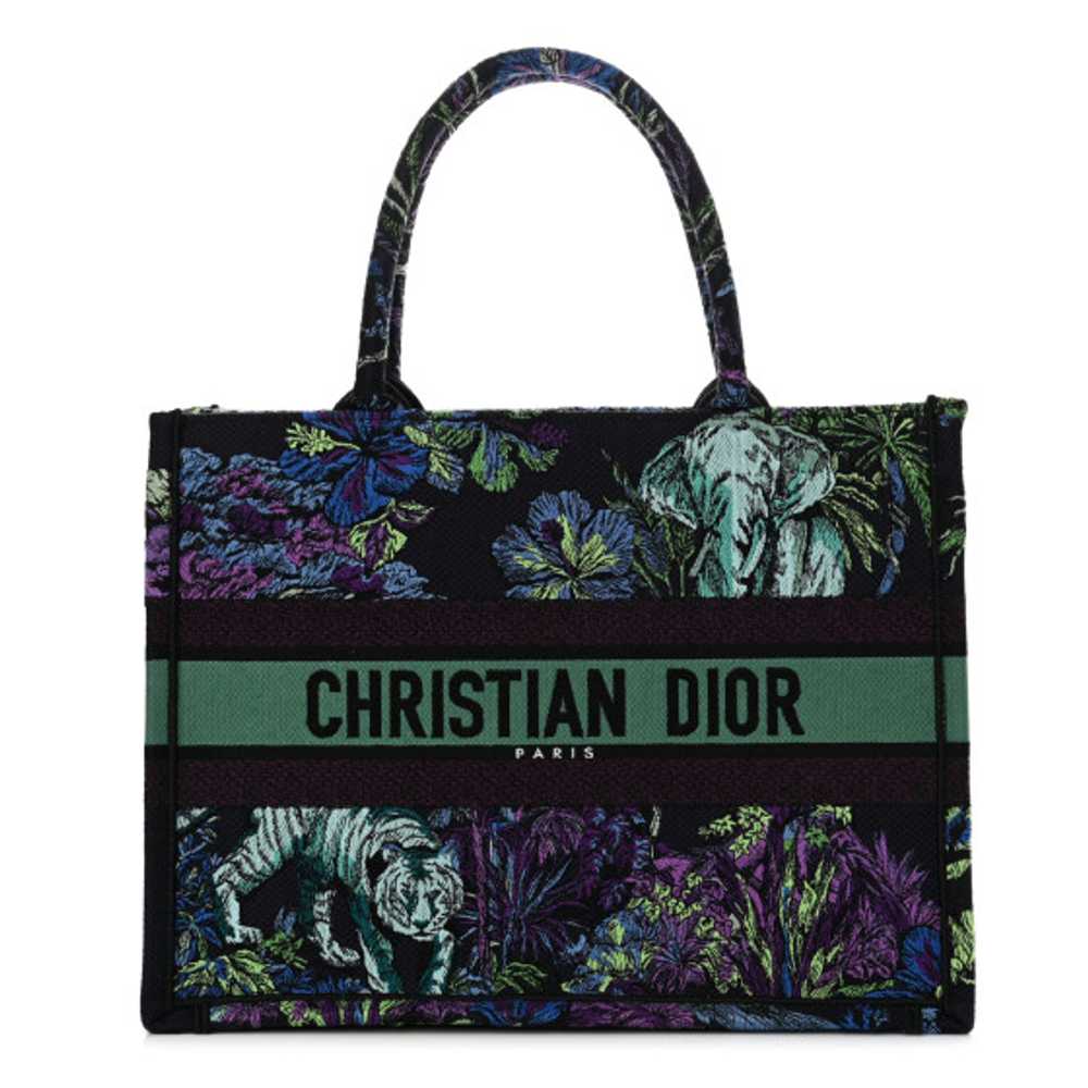 CHRISTIAN DIOR Canvas Embroidered Medium Toile de… - image 1