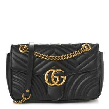 GUCCI Calfskin Matelasse Small GG Marmont Shoulder