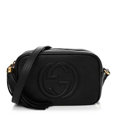 GUCCI Pebbled Calfskin Mini Soho Disco Bag Black