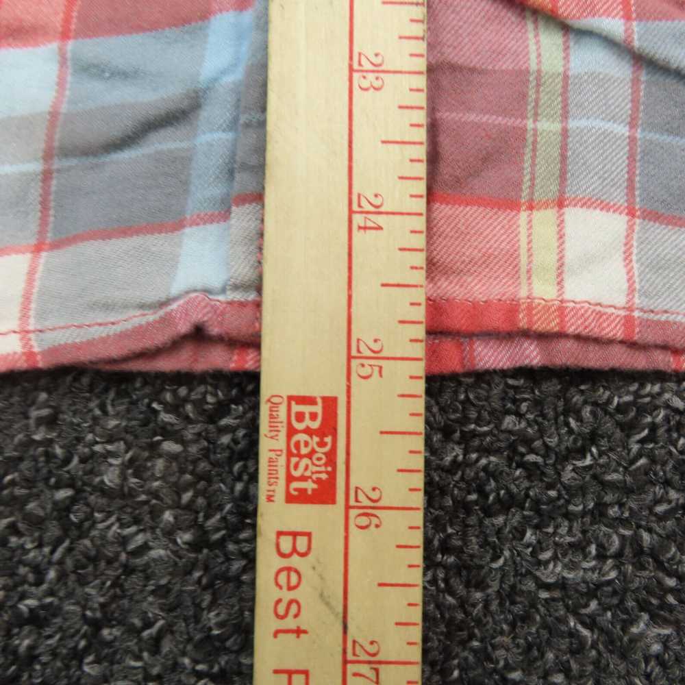 Vintage Womens Medium Red and Gray Plaid Snap But… - image 5