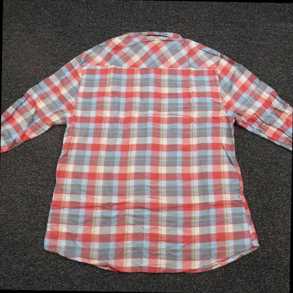 Vintage Womens Medium Red and Gray Plaid Snap But… - image 6