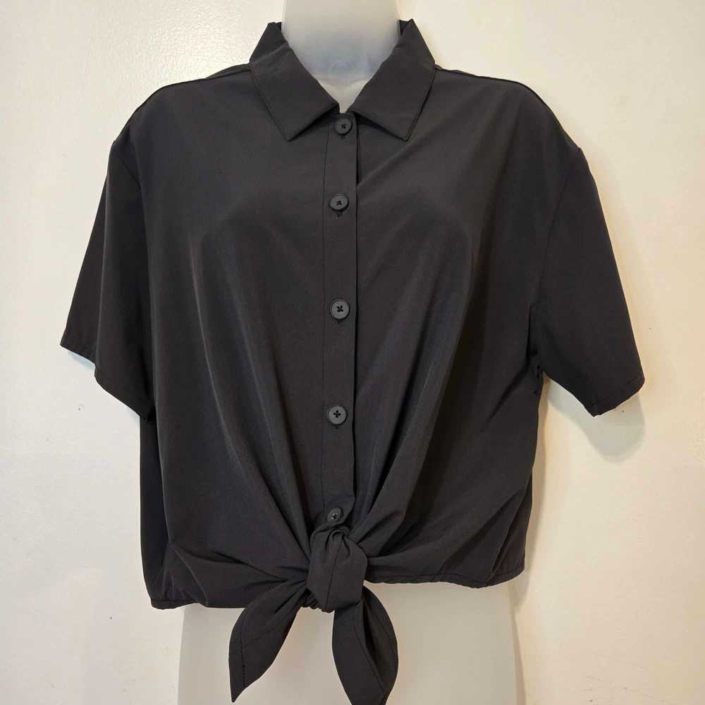 wayre Tie Front Button Up Crop - image 2