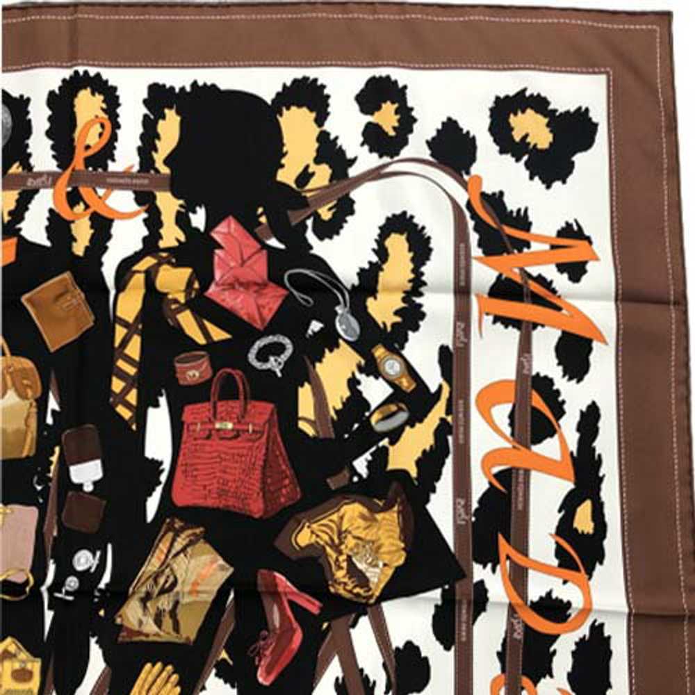 HERMES Scarf Carre 90cm Monsieur et Madame Brown … - image 3