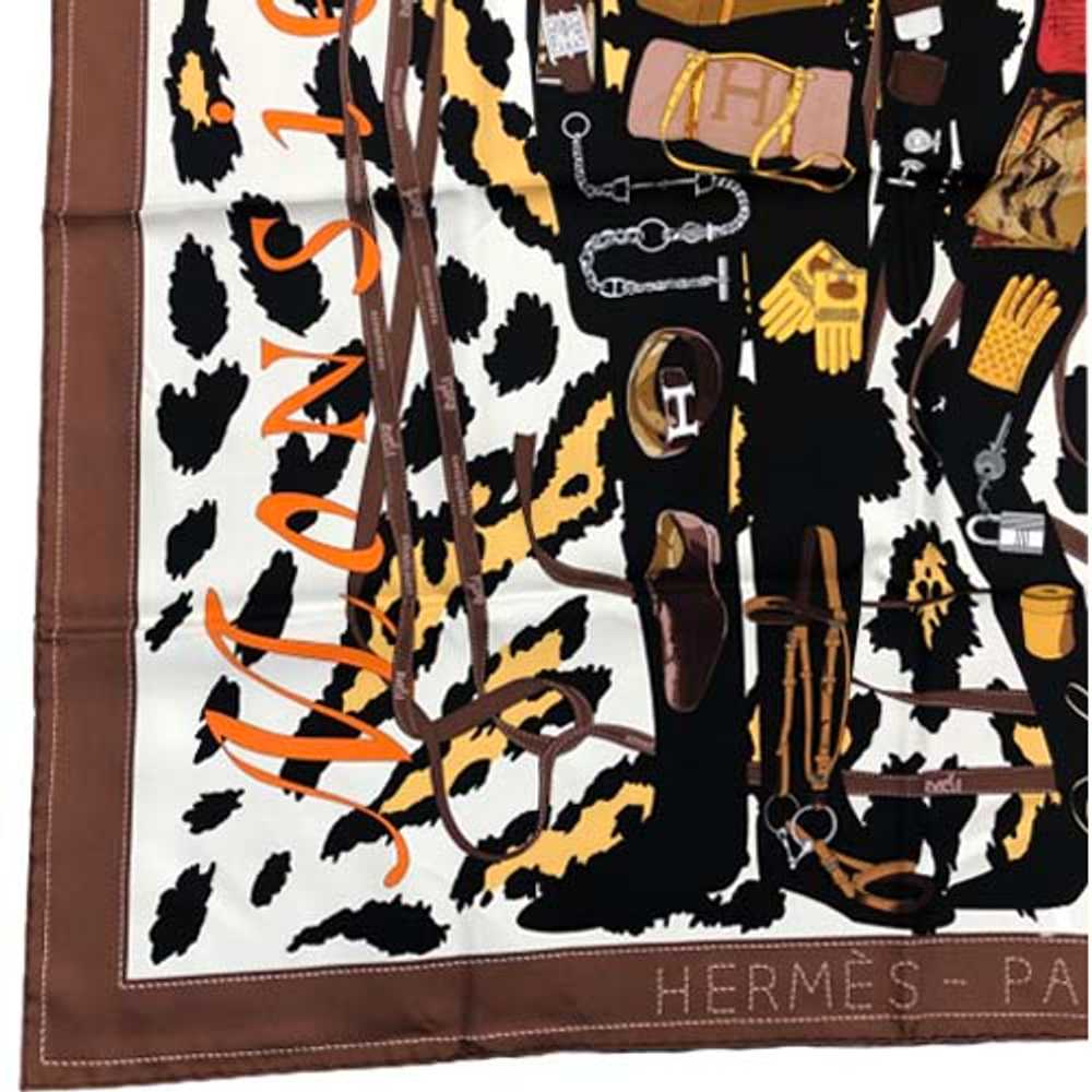 HERMES Scarf Carre 90cm Monsieur et Madame Brown … - image 4