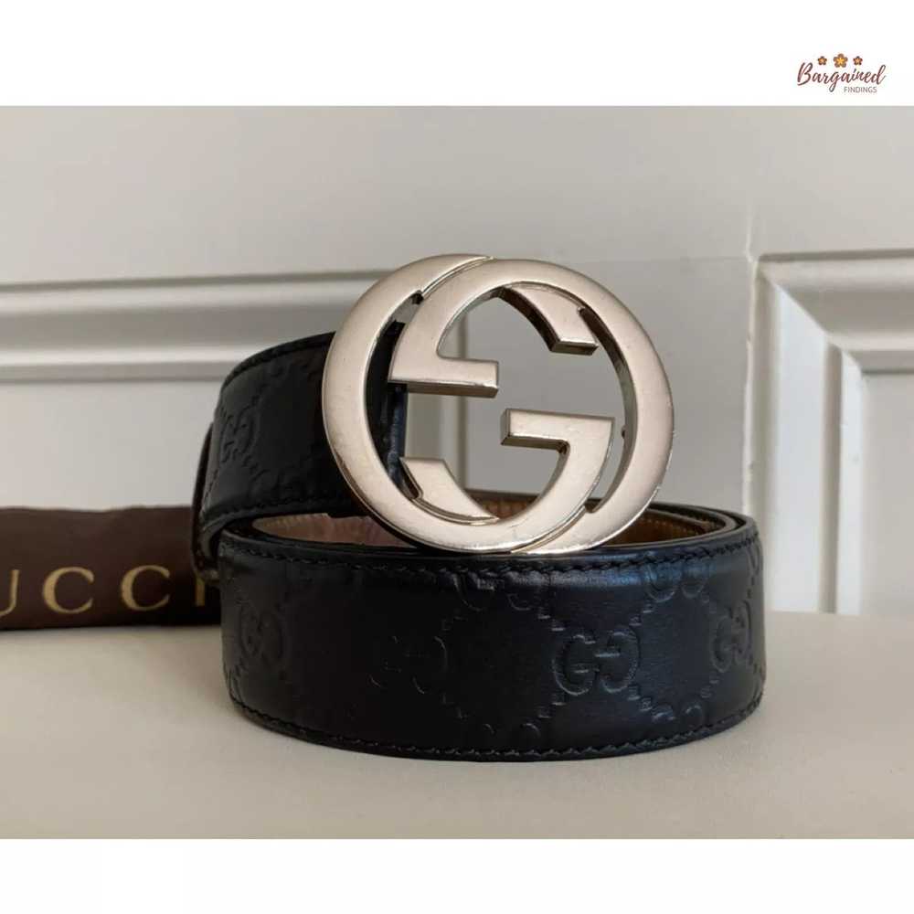 Gucci Gucci Guccissima Leather Silver Interlockin… - image 1