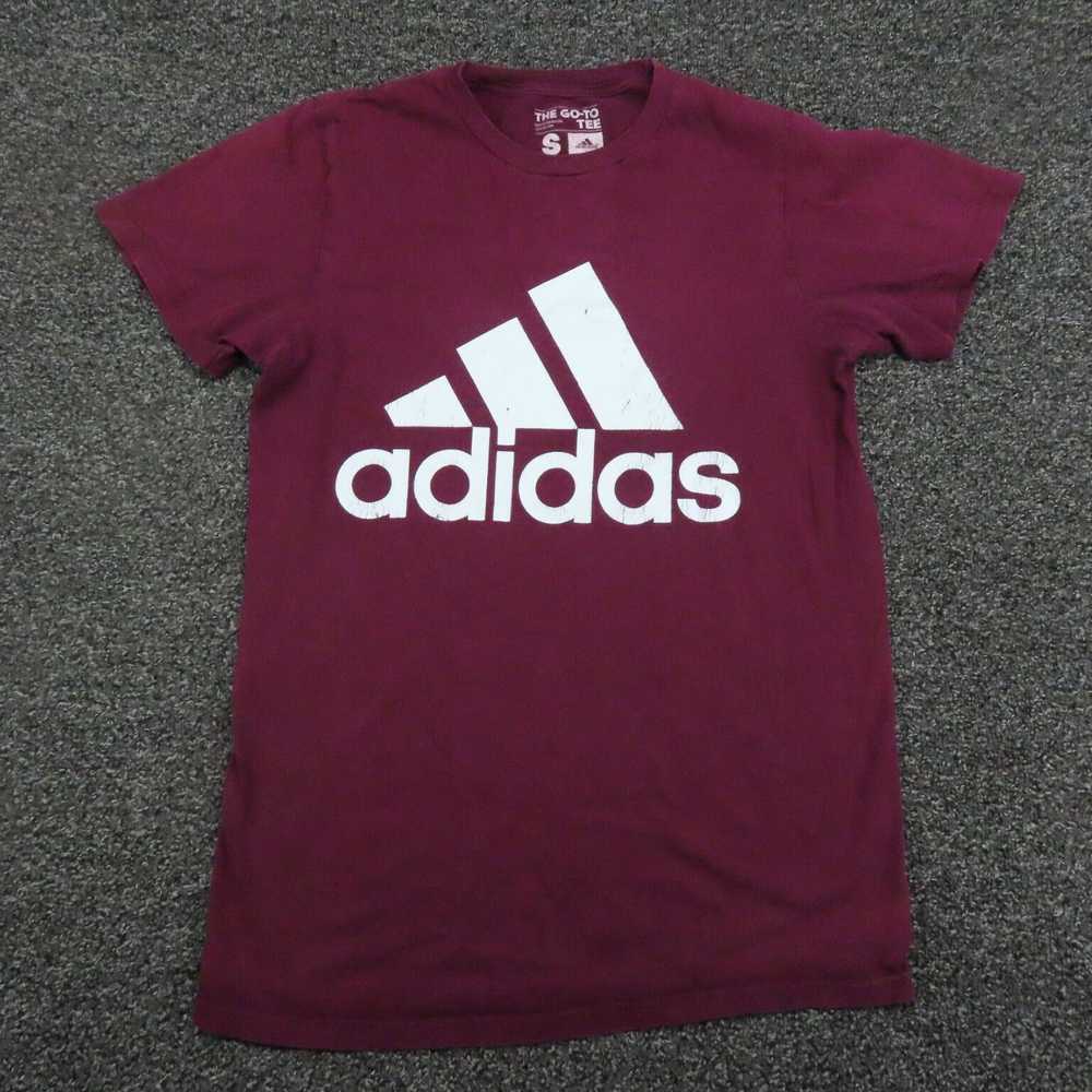 Adidas Red Maroon Breathable Short Sleeve Casual … - image 1