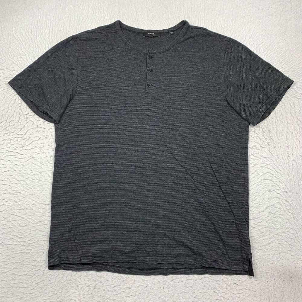 Vince Vince T Shirt Henley Mens Large Black Gray … - image 1