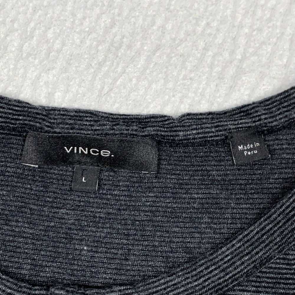 Vince Vince T Shirt Henley Mens Large Black Gray … - image 3