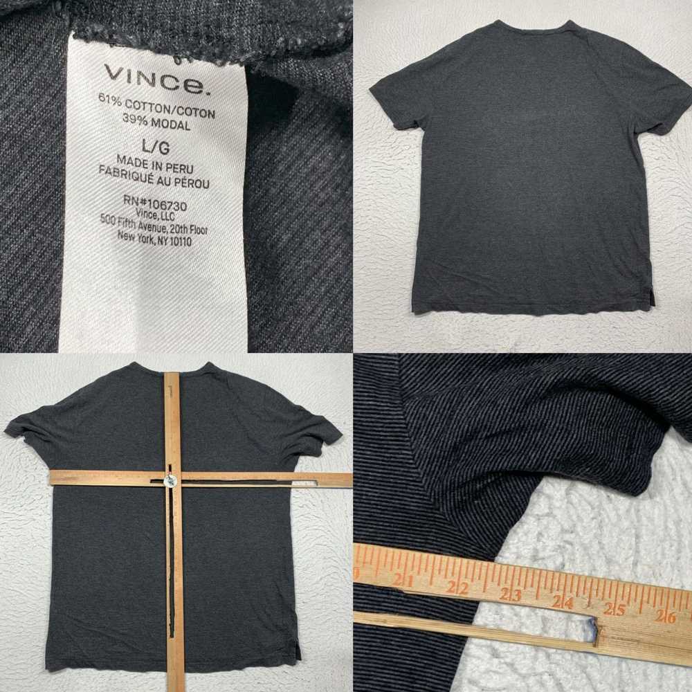 Vince Vince T Shirt Henley Mens Large Black Gray … - image 4