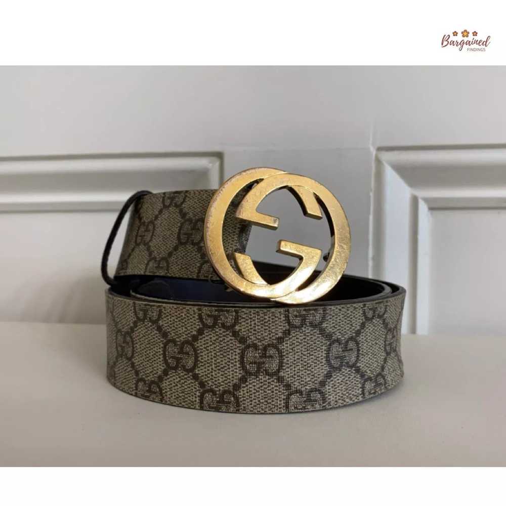 Gucci Gucci Brown GG Supreme Gold Interlocking G … - image 1