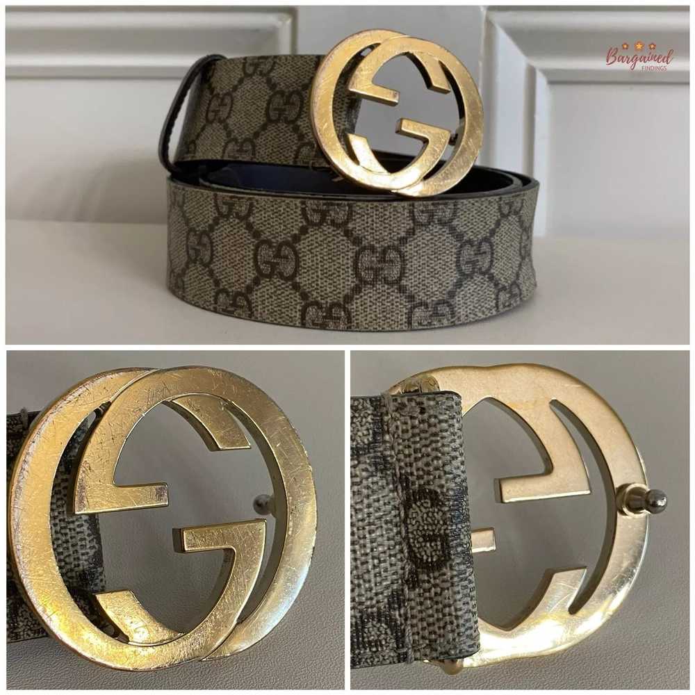 Gucci Gucci Brown GG Supreme Gold Interlocking G … - image 3