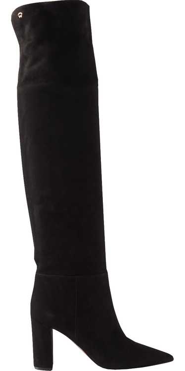 Gianvito Rossi Black Piper 85 Suede Knee Boots UK 