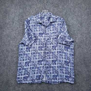 Tasso Elba Tasso Elba Shirt Men L Large Blue Linen