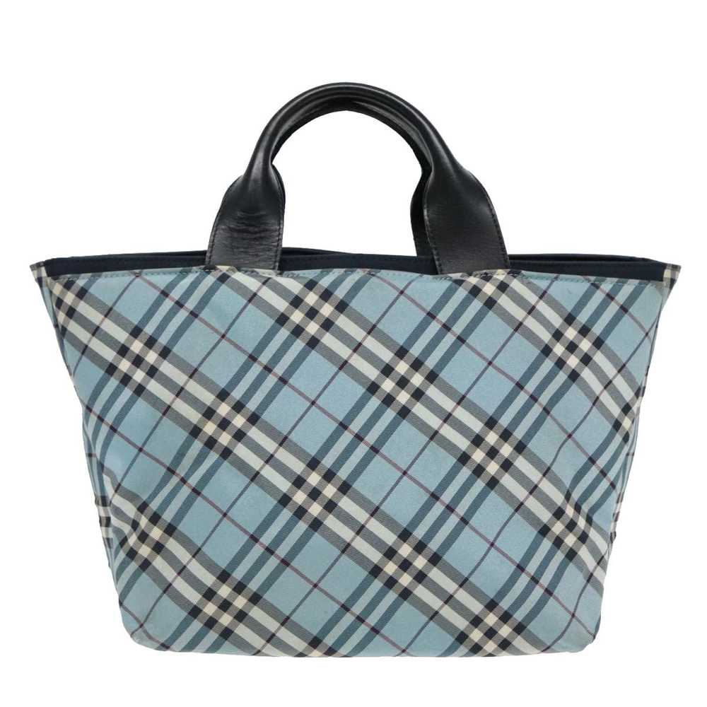 Burberry Nova Check Blue Synthetic Handbag (Pre-O… - image 1