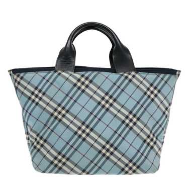 Burberry Nova Check Blue Synthetic Handbag (Pre-O… - image 1