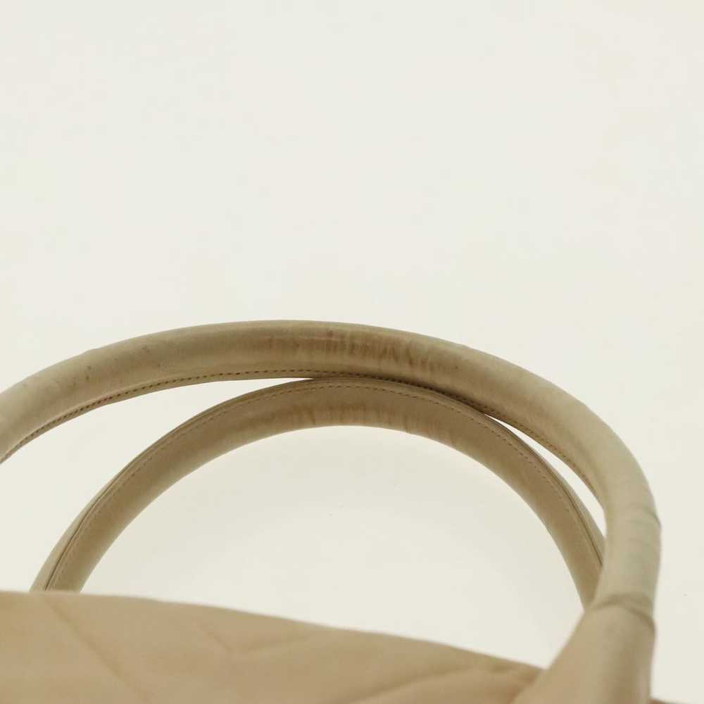 Chanel CHANEL V Stitch Hand Bag Lamb Skin Beige G… - image 8