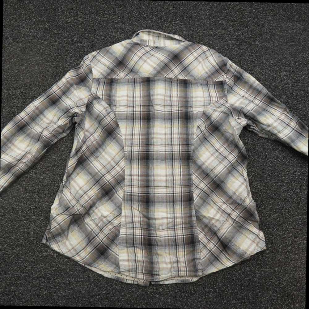 Vintage Elegant Plaid Snap Front Long Sleeve Shir… - image 7