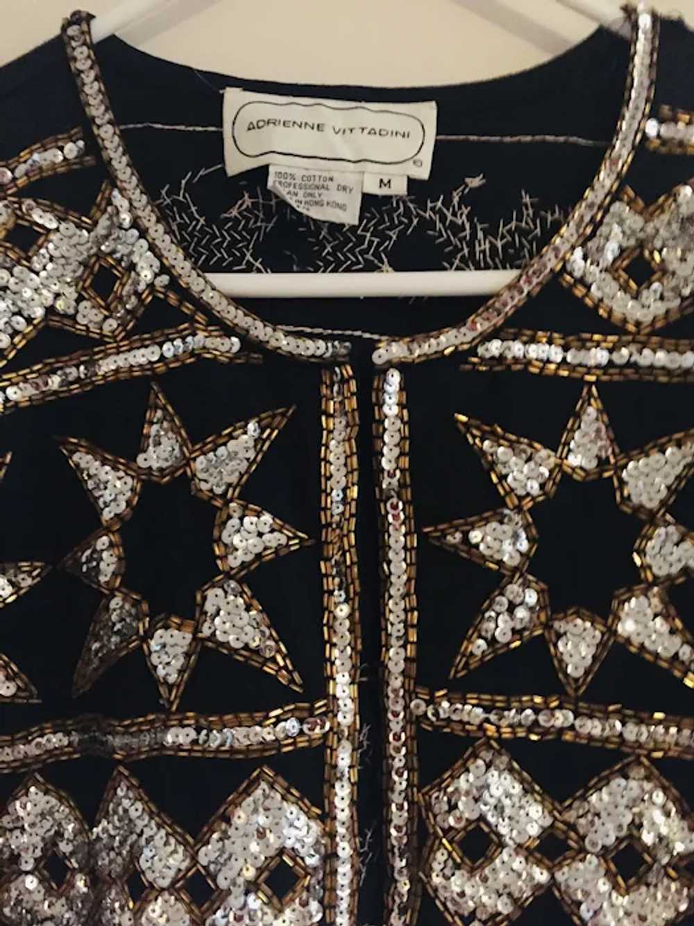 Vintage Adrienne Vittadini Sequined Jacket Size 6 - image 3