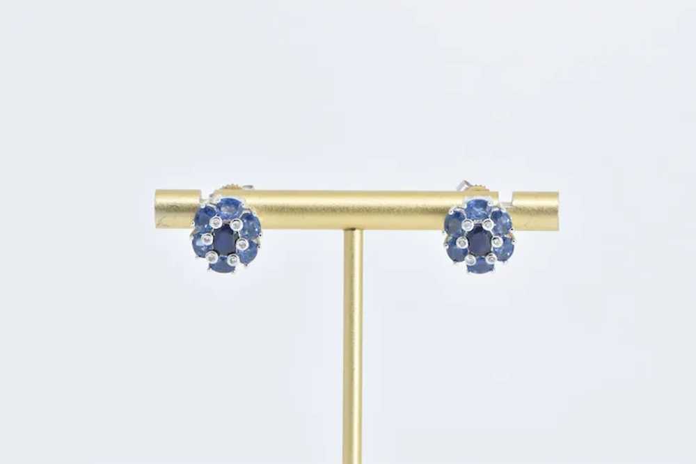 14K Sapphire Diamond Tanzanite Halo Statement Ear… - image 5