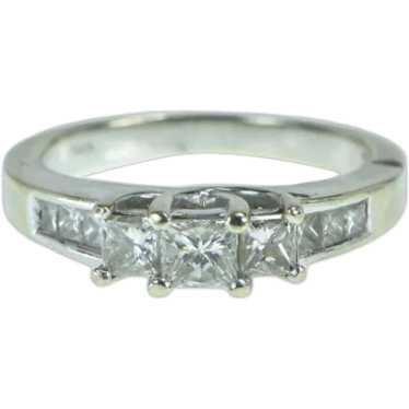 14K 1.00 Ctw Princess Diamond Engagement Ring Siz… - image 1