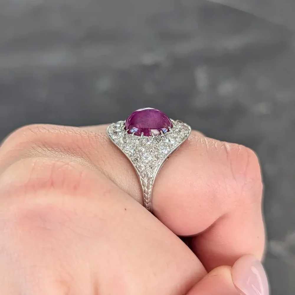 Art Deco 8.40 CTW No Heat Ceylon Star Ruby Diamon… - image 11