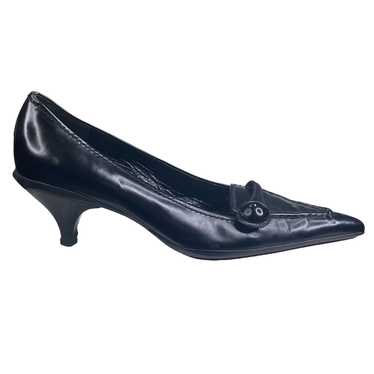 Prada Women’s Black Leather Pointed Toe Kitten Hee