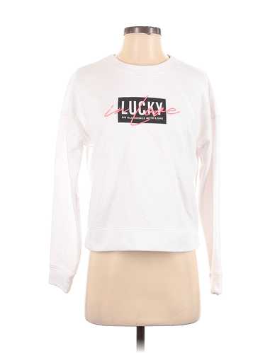 Lucky in Love Women White Sweatshirt XS