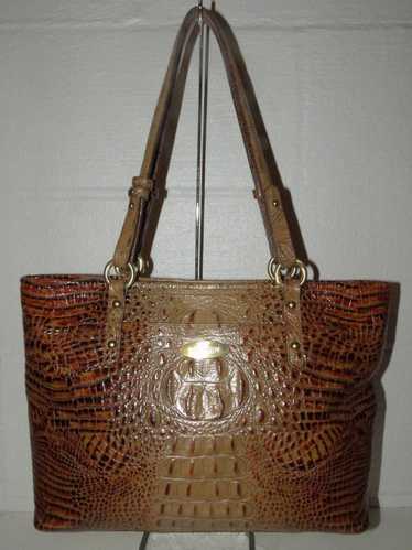 Brahmin Medium ASHER ALMOND PECAN Melbourne Croco… - image 1