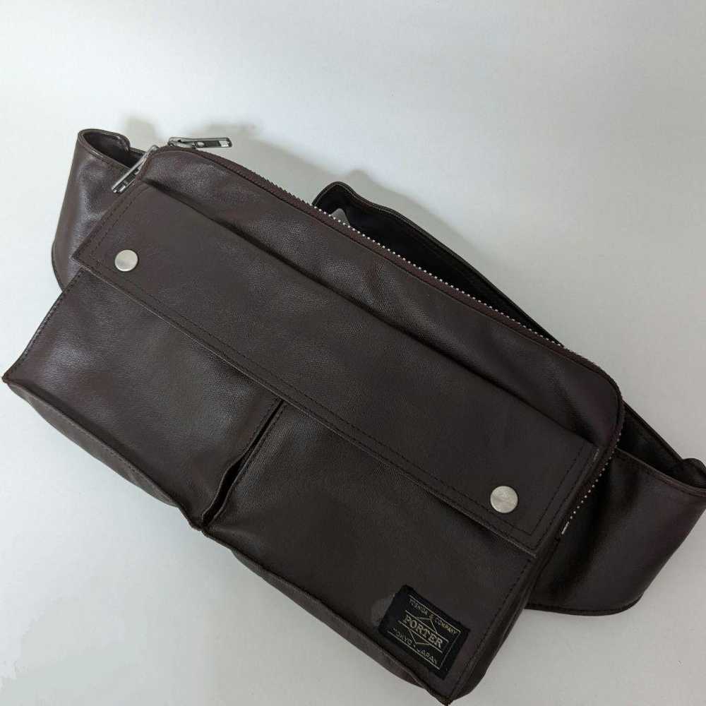 Porter Body Bag Waist Pouch Brown Leather Yoshida - image 1