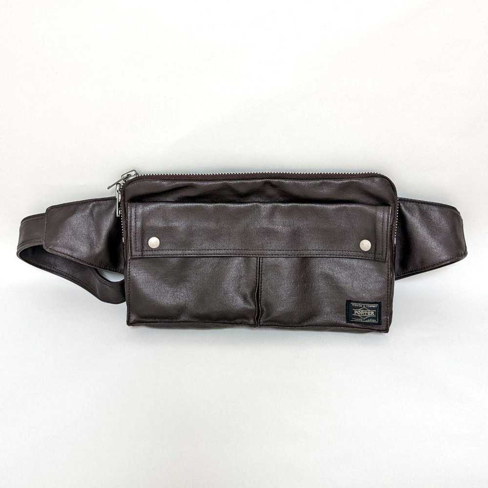 Porter Body Bag Waist Pouch Brown Leather Yoshida - image 2