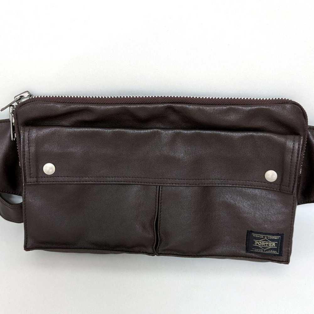 Porter Body Bag Waist Pouch Brown Leather Yoshida - image 3