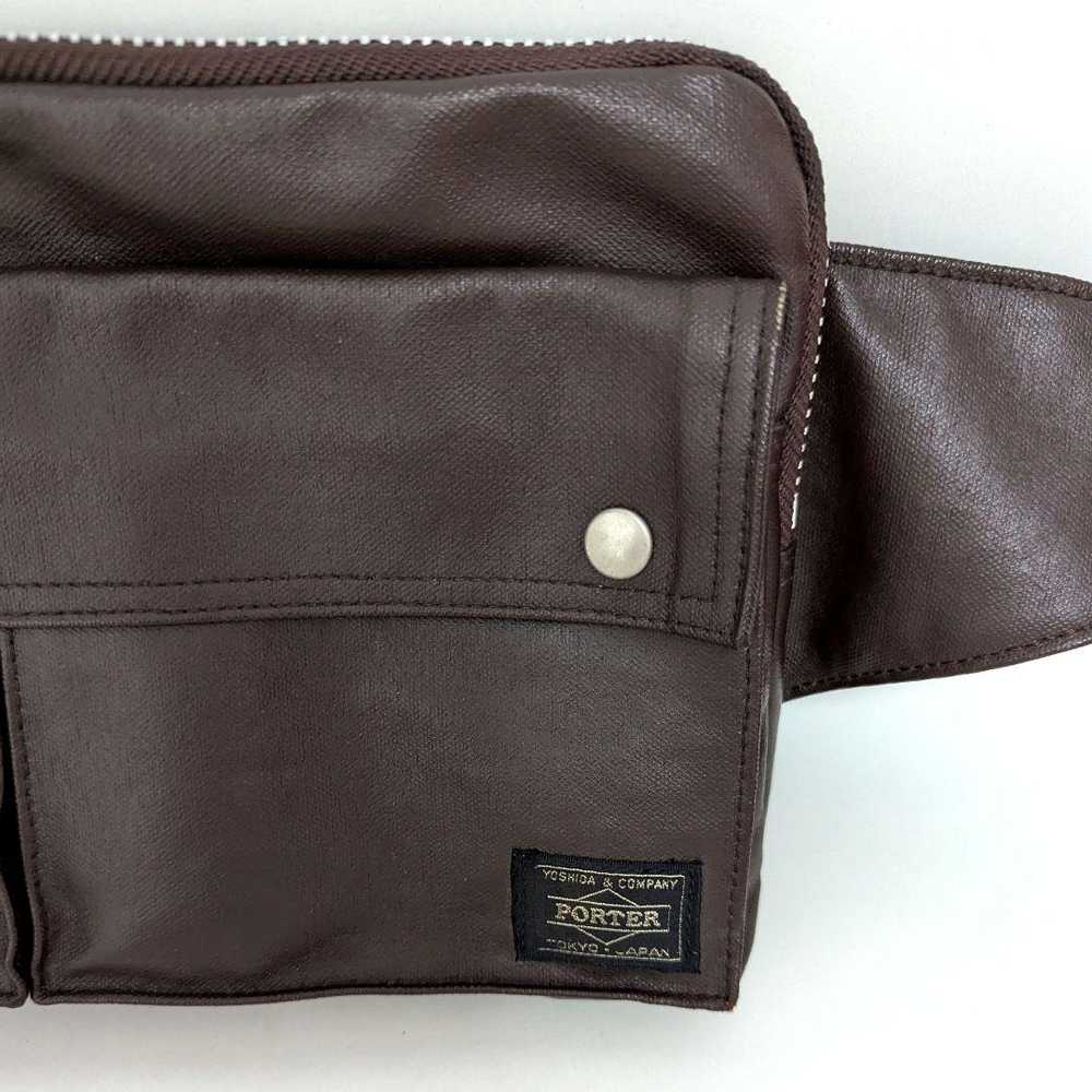 Porter Body Bag Waist Pouch Brown Leather Yoshida - image 4