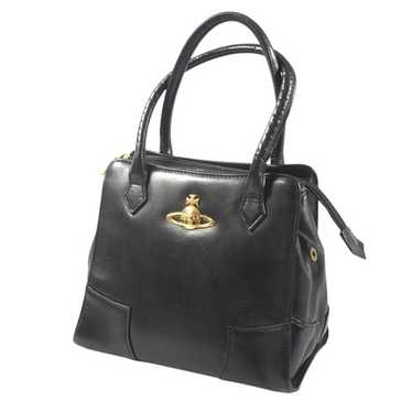 Vivienne Westwood / Plain Bag Handbag Leather Bla… - image 1