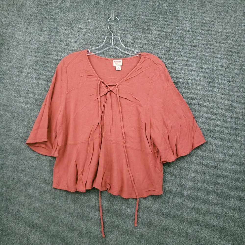 Mossimo Mossimo Blouse Womens XL Red Cropped Pepl… - image 1