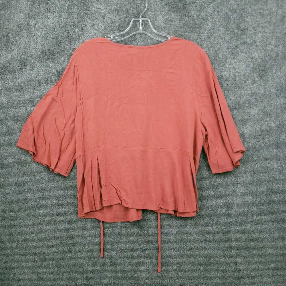 Mossimo Mossimo Blouse Womens XL Red Cropped Pepl… - image 2