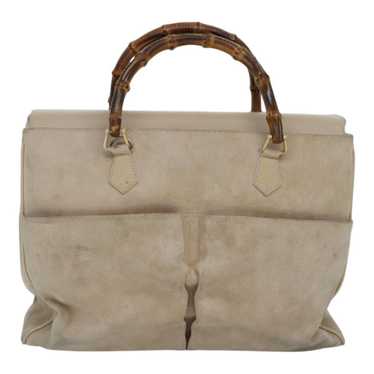 Gucci Bamboo Beige Suede Handbag (Pre-Owned) - image 1