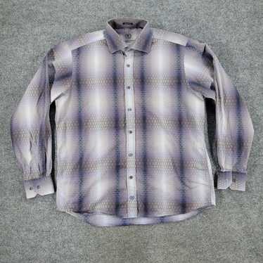 Bugatchi Bugatchi Uomo Button Shirt Men XL Purple 