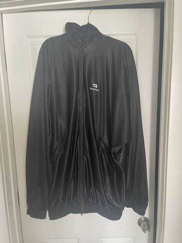 Balenciaga Satin Twill Oversized Black Track Jacke