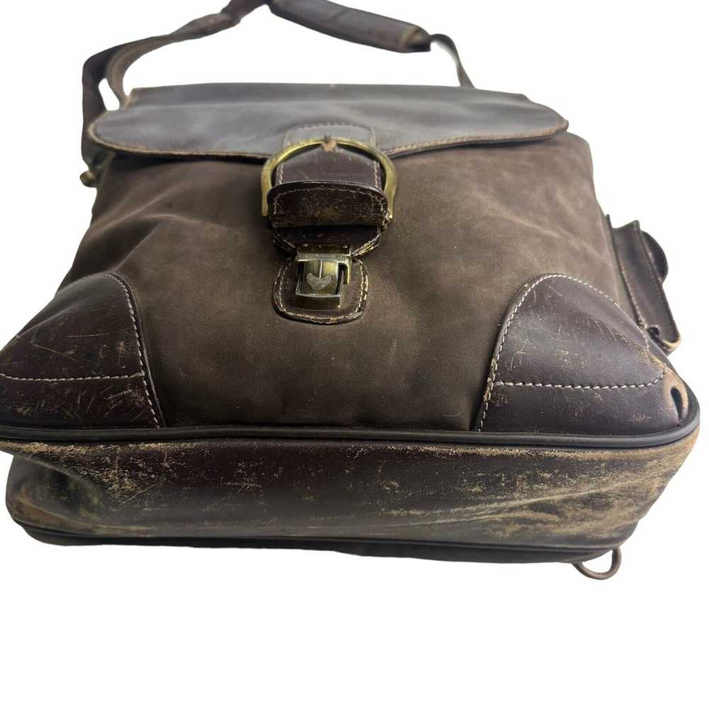 bellino leather rustic distressed messenger bag - image 2