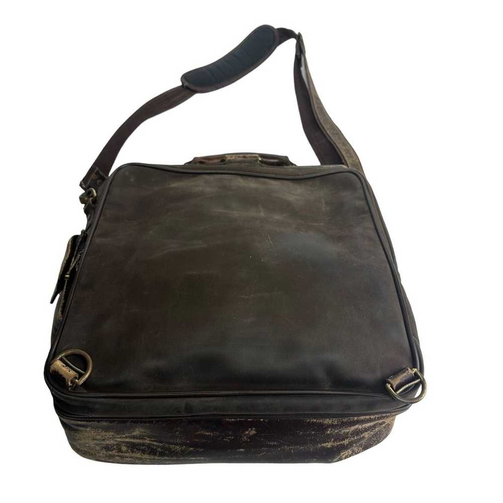 bellino leather rustic distressed messenger bag - image 9