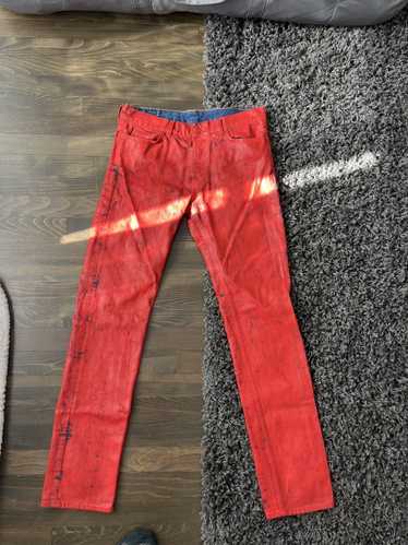 Maison Margiela Madison Margiela Red Painted Denim