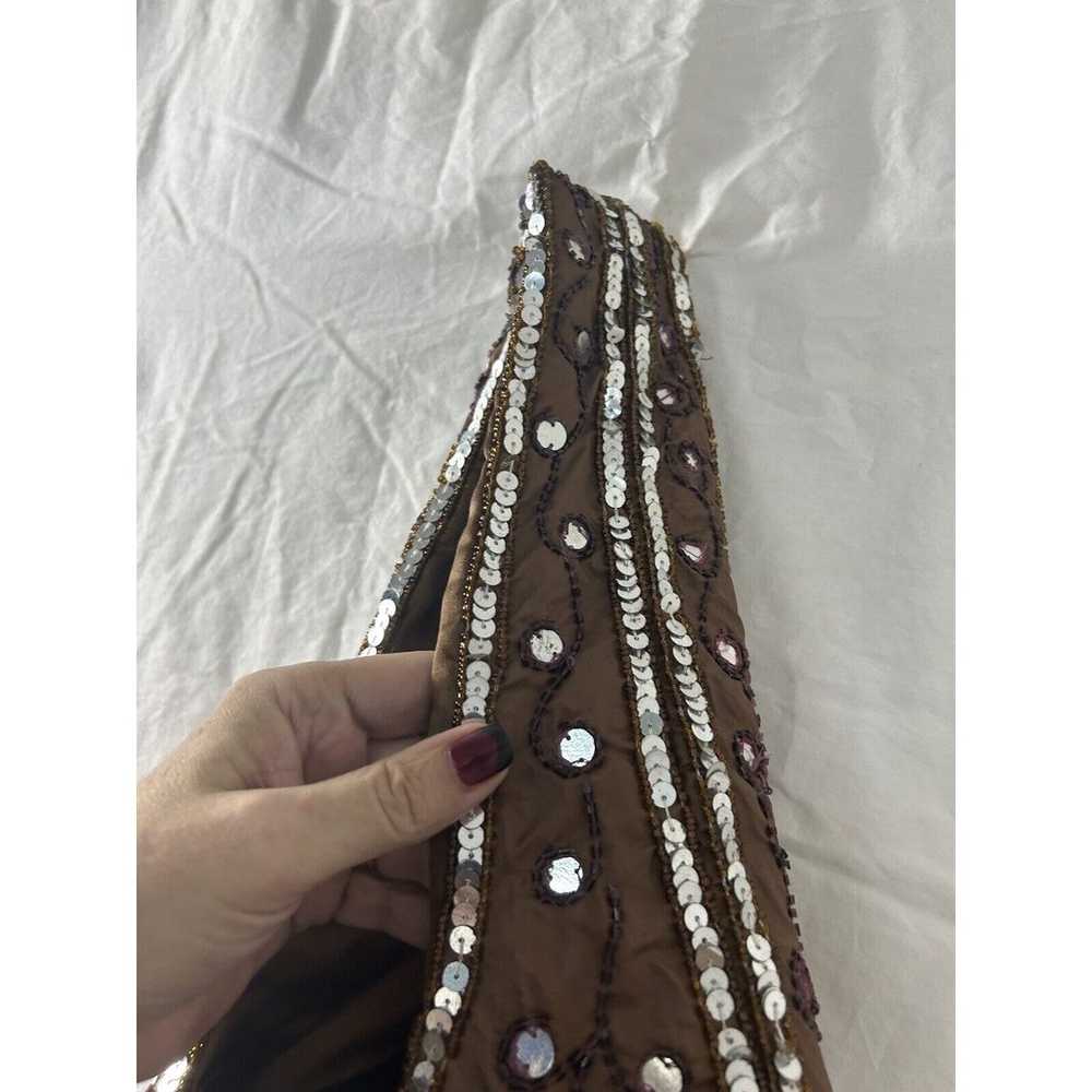 Beaded Bronze Hobo Handbag Womens Intricate Embel… - image 5