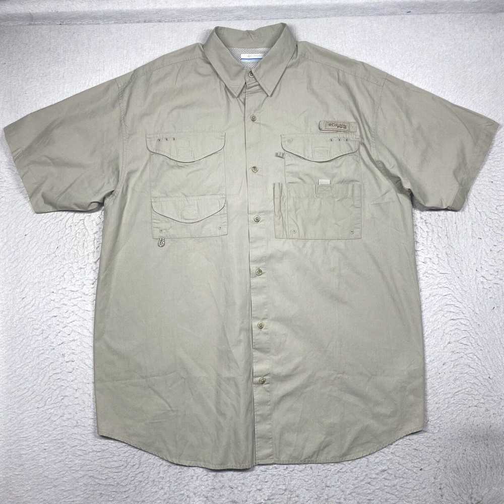 Vintage Columbia PFG Shirt Mens Large Gray Button… - image 1